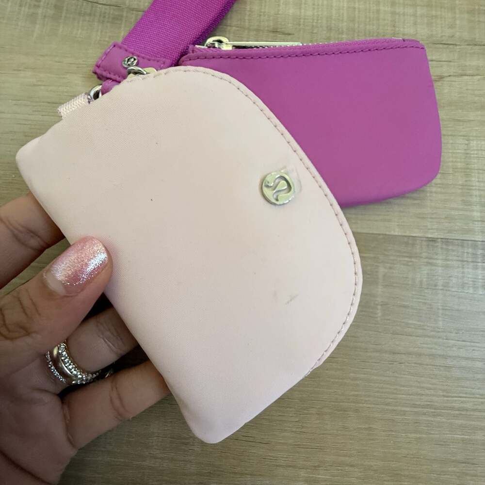 NEW Lululemon Dual Pouch Wristlet Set in Pow Pink Tone / Flush Pink - Picture 2 of 4